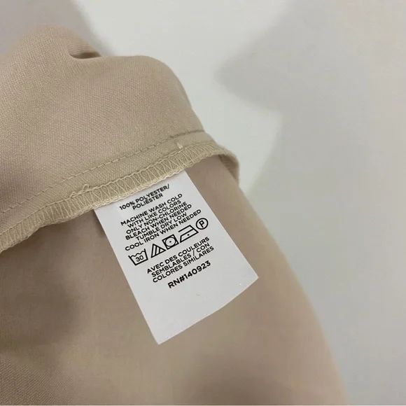 Loft NWT Small Champagne Beige Satin Silky Slip Midi Dress Draped Neck‎ - Picture 11 of 14